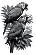 jungle parrots tattoo design idea