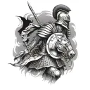 centurion approaching battle tattoo design idea