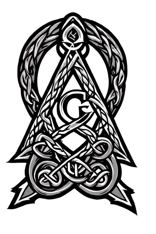 celtic tribal masonic tattoo design idea