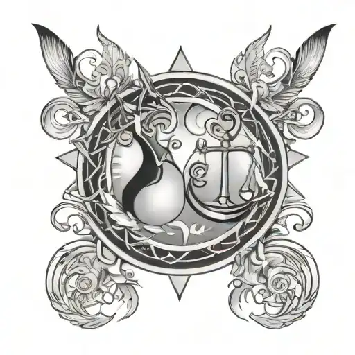 Pisces Libra tattoo design idea
