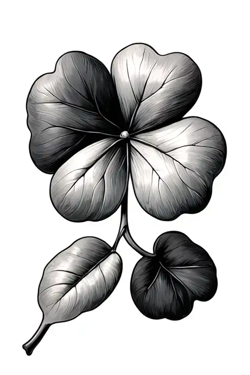 5 leaf clover from black clover with ink tattoo design idea