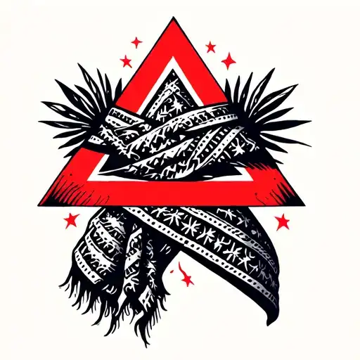 red triangle with a keffiyeh wrapped around it tattoo design idea
