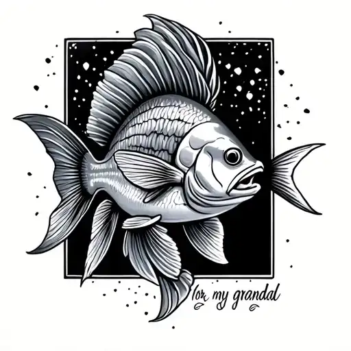 Fish memorial for my grandad  tattoo design idea