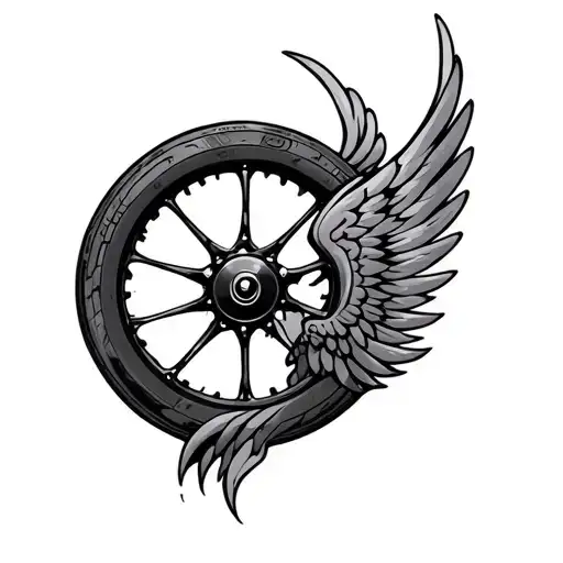Wheel With Wings tattoo design idea