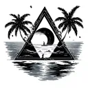 bermuda triangle tattoo design idea