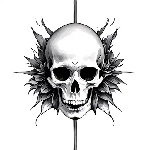 lines symmetry death life tattoo design idea