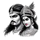 Shiv Jj and Hanuman Ji tattoo design idea