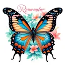"Remember" butterfly tattoo design idea