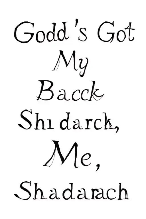 "God’s Got My Back Shadrach, Me" Christian tattoo design idea