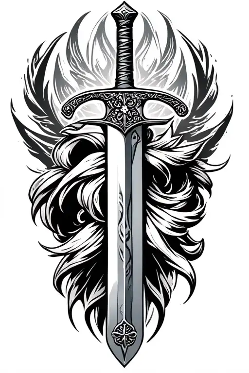 imam Ali sword that's says honor respect and dignity  tattoo design idea