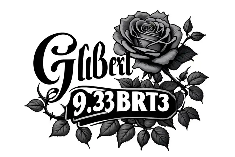 "Gilbert 9.23.13" rose bush with thorns tattoo design idea