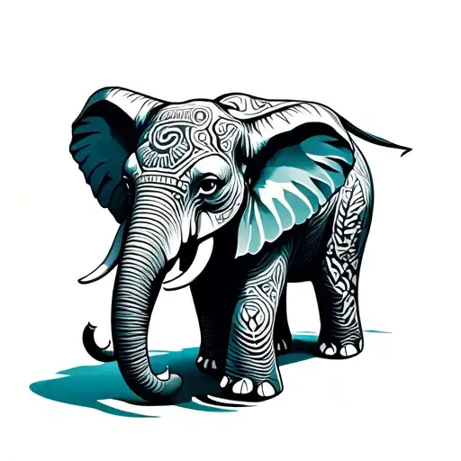 3 bebe elephant surrounded tattoo design idea