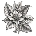 botanical tattoo featuring intricate, vintage-style plant leaves inspired by classic botanical illustrations tattoo design idea
