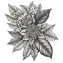 botanical tattoo featuring intricate, vintage-style plant leaves inspired by classic botanical illustrations tattoo design idea