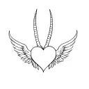 heart with wings and horns tattoo design idea