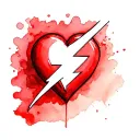 create a tattoo that has a heart with a lightning bolt through it with Disney Chippendale on either side of the heart tattoo design idea