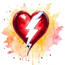 create a tattoo that has a heart with a lightning bolt through it with Disney Chippendale on either side of the heart tattoo design idea