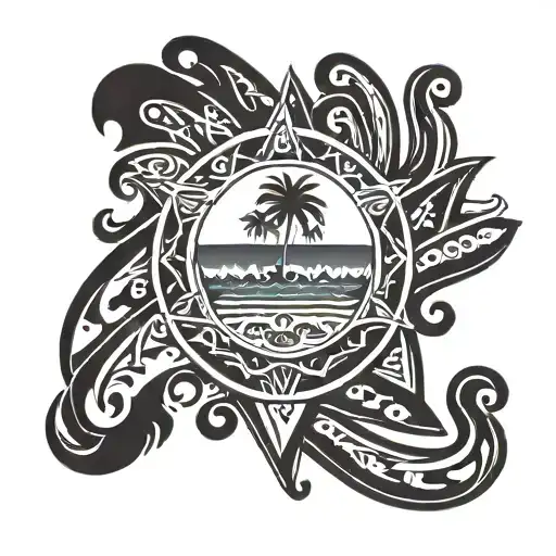 Haiti Flag embedded inside tattoo design idea