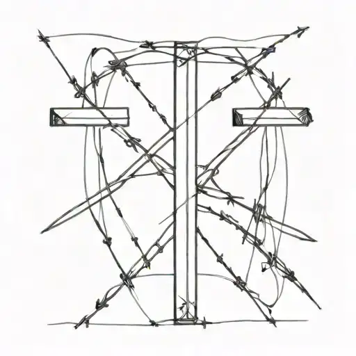 cross made out of 3 nails together tied tattoo design idea
