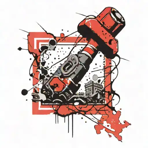 world war two, mjolnir hammer tattoo design idea