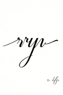 "ryn" cursive writing tattoo design idea