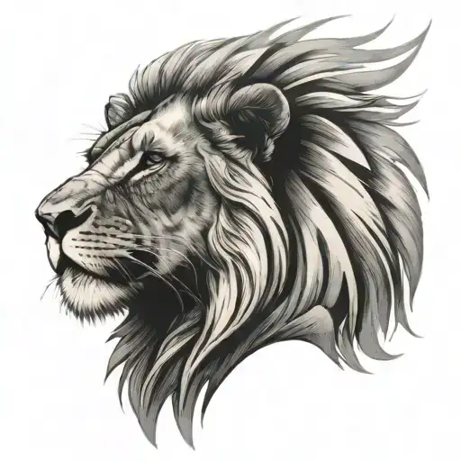 scarred lion tattoo design idea