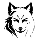 female viking face morphing  in wolf face. she represents strenght and beauty tattoo design idea