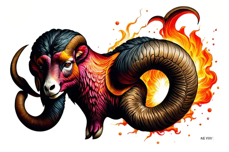 Aries, strong survive tattoo design idea