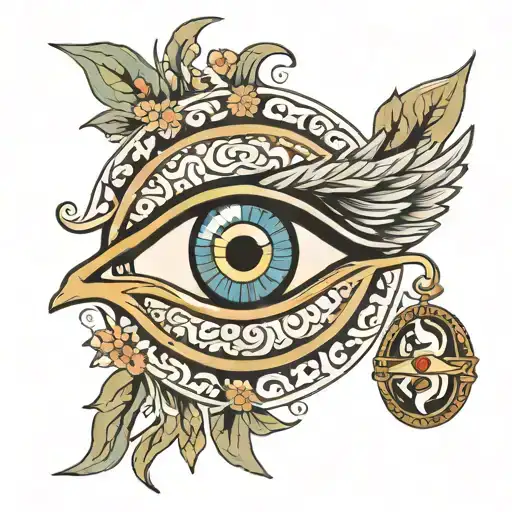 greek evil eye tattoo design idea