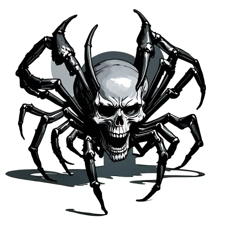 skull spider demon tattoo design idea