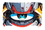 regard robot humanoide tattoo design idea