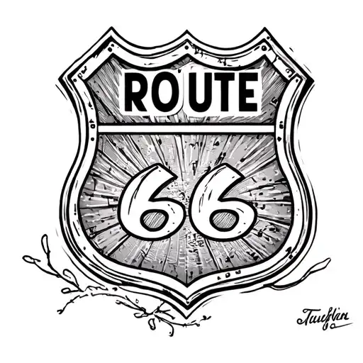 route 66 sign tattoo design idea