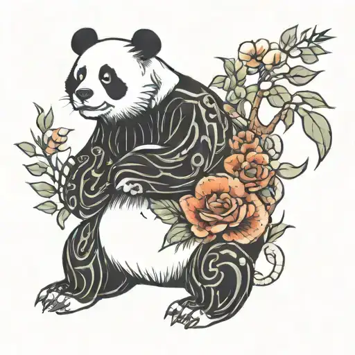 panda bear tattoo design idea