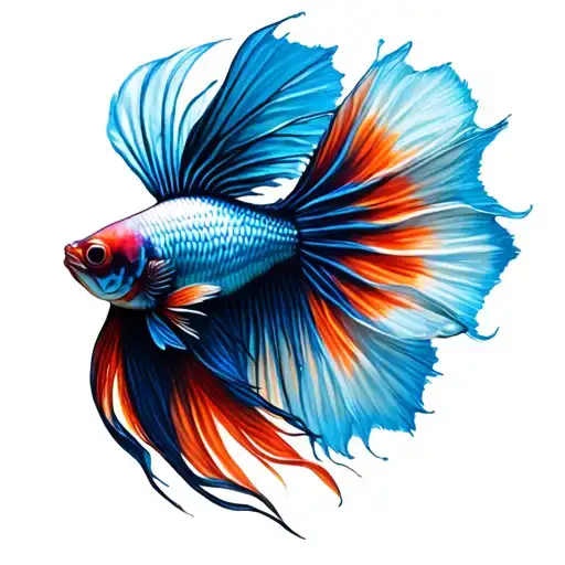 betta fish transforming tattoo design idea