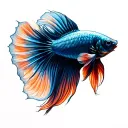 betta fish transforming tattoo design idea