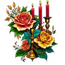 candlestick chart graph morphing tattoo design idea