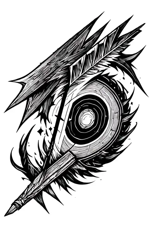 archery arrow tattoo design idea