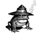 Naruto’s frog smoking weed, frog also have some cool hat (more like a samurai frog) tattoo design idea