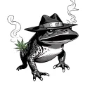 Naruto’s frog smoking weed, frog also have some cool hat (more like a samurai frog) tattoo design idea