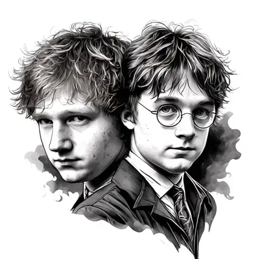 Ed Sheeran and harry potter tattoo design idea