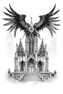 gothic cathedral  tattoo design idea