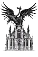 gothic cathedral  tattoo design idea