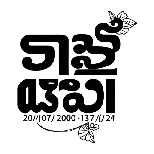 create a tatoo design with the name “sasi” in tamil and the date 20/07/2000- 13/07/24 with a 🕊️ tattoo design idea