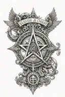 religious alpha and omega tattoo design idea