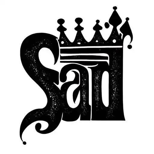 I'm going to get a tattoo that says "sad " and has a crown on it. The font and crown shaping should be from street g tattoo design idea