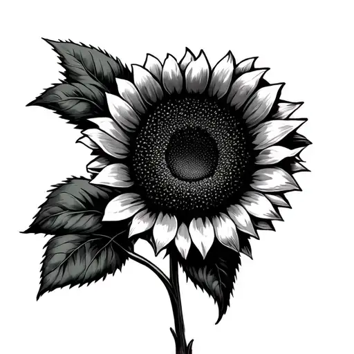 sunflower and the number 444 tattoo design idea