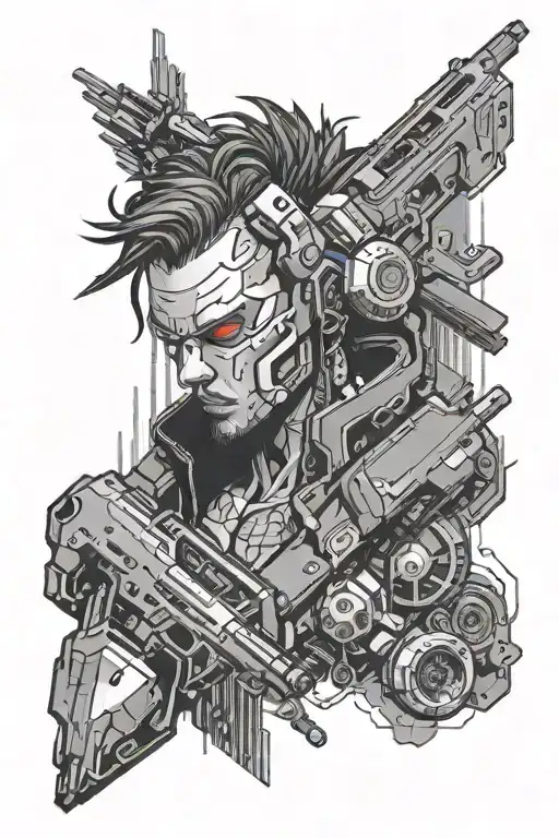Cyberpunk 2077 tattoo design idea