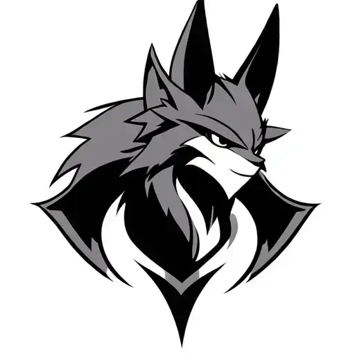 lucario assassin creed logo tattoo design idea