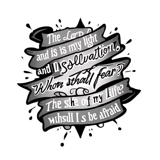 The LORD is my light and my salvation; whom shall I fear? The LORD is the strength of my life; of whom shall I be afraid tattoo design idea