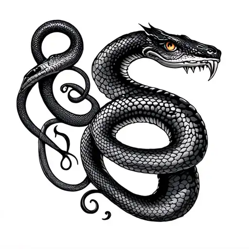D'S U JR DS TS + serpent tattoo design idea